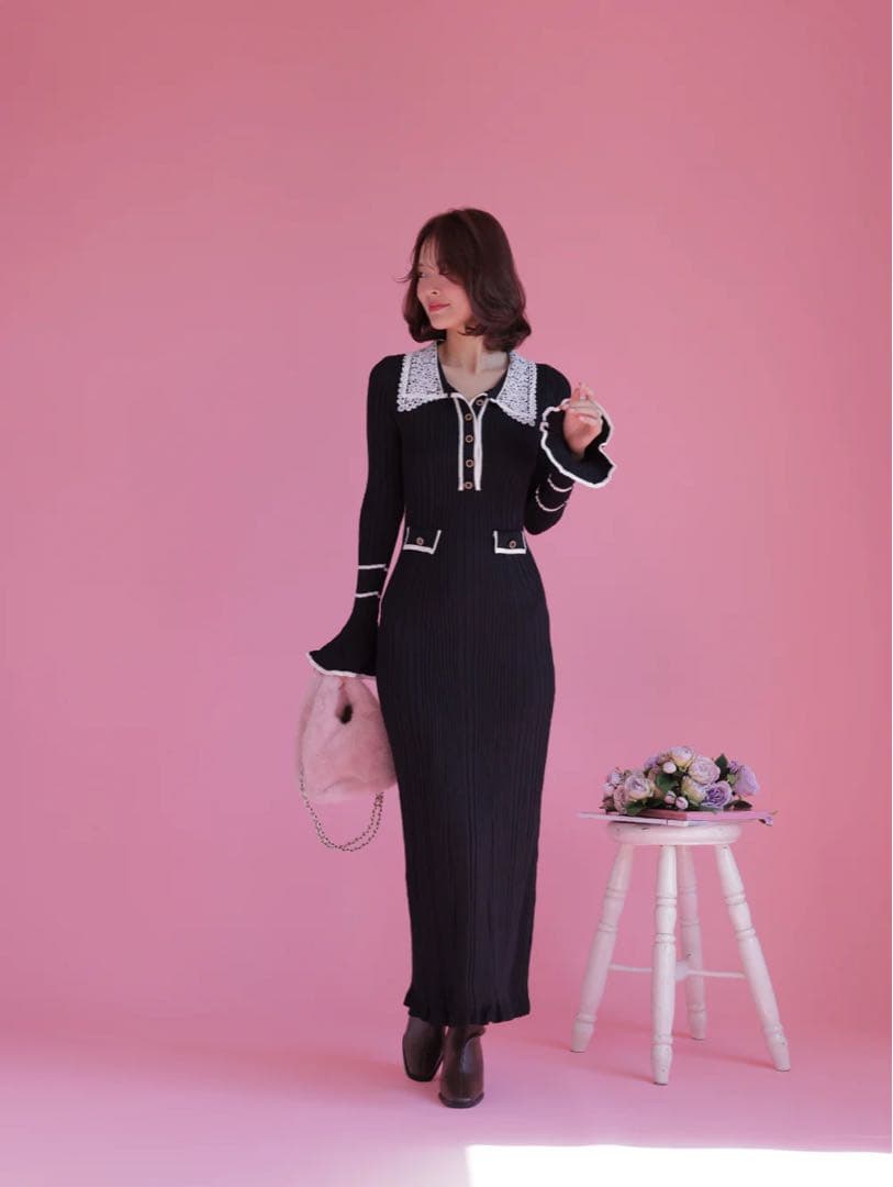 MAISON MARBLE リブニットドレス