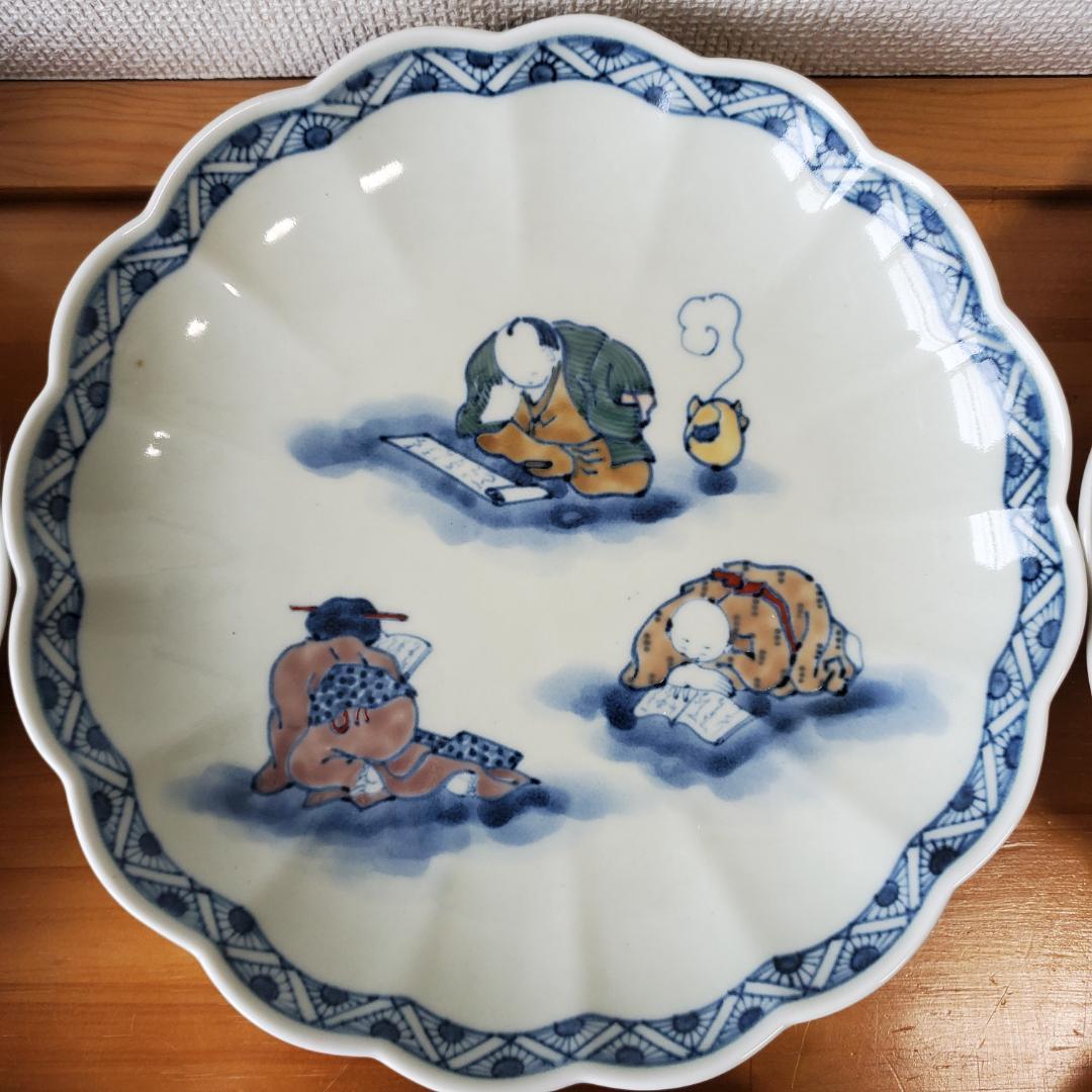 未使用品 福右衛門窯 盛り込み皿 盛り皿 中皿 希少な6客 献上手 古伊万里焼