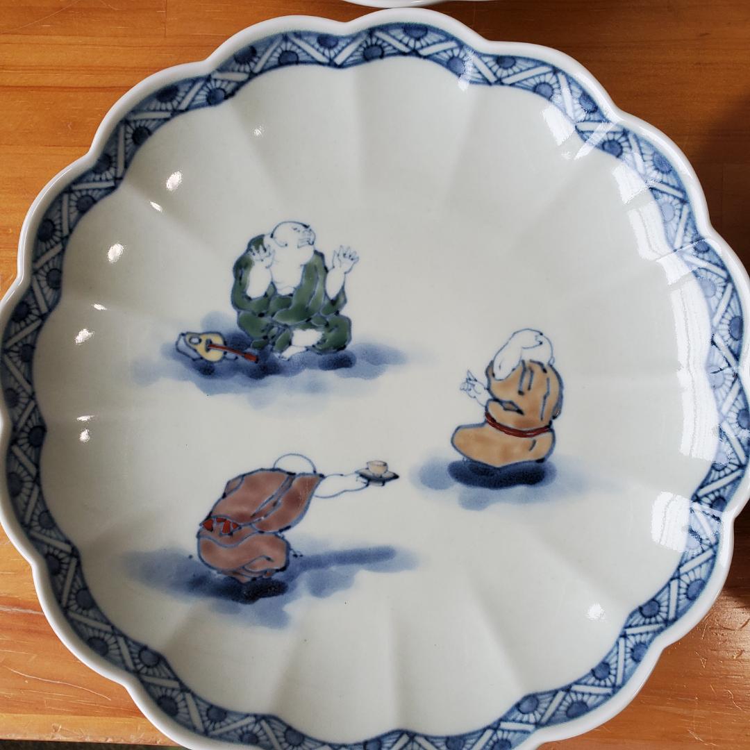 未使用品 福右衛門窯 盛り込み皿 盛り皿 中皿 希少な6客 献上手 古伊万里焼