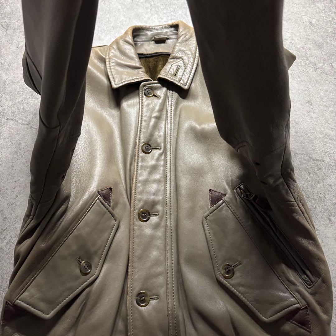 90s D'URBAN A-2 flight jkt 羊革　ボアライナー　短丈