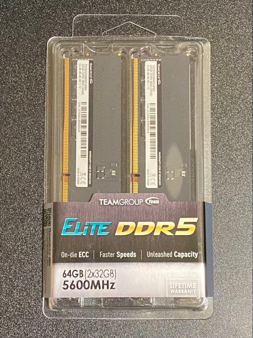 メモリー TEAM DDR5 5600MHz PC5-44800 64GB