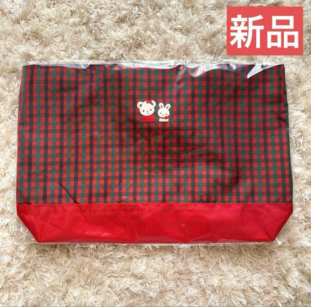 新品 ファミリア familiar トートバッグ レッスンバッグ かばん 赤