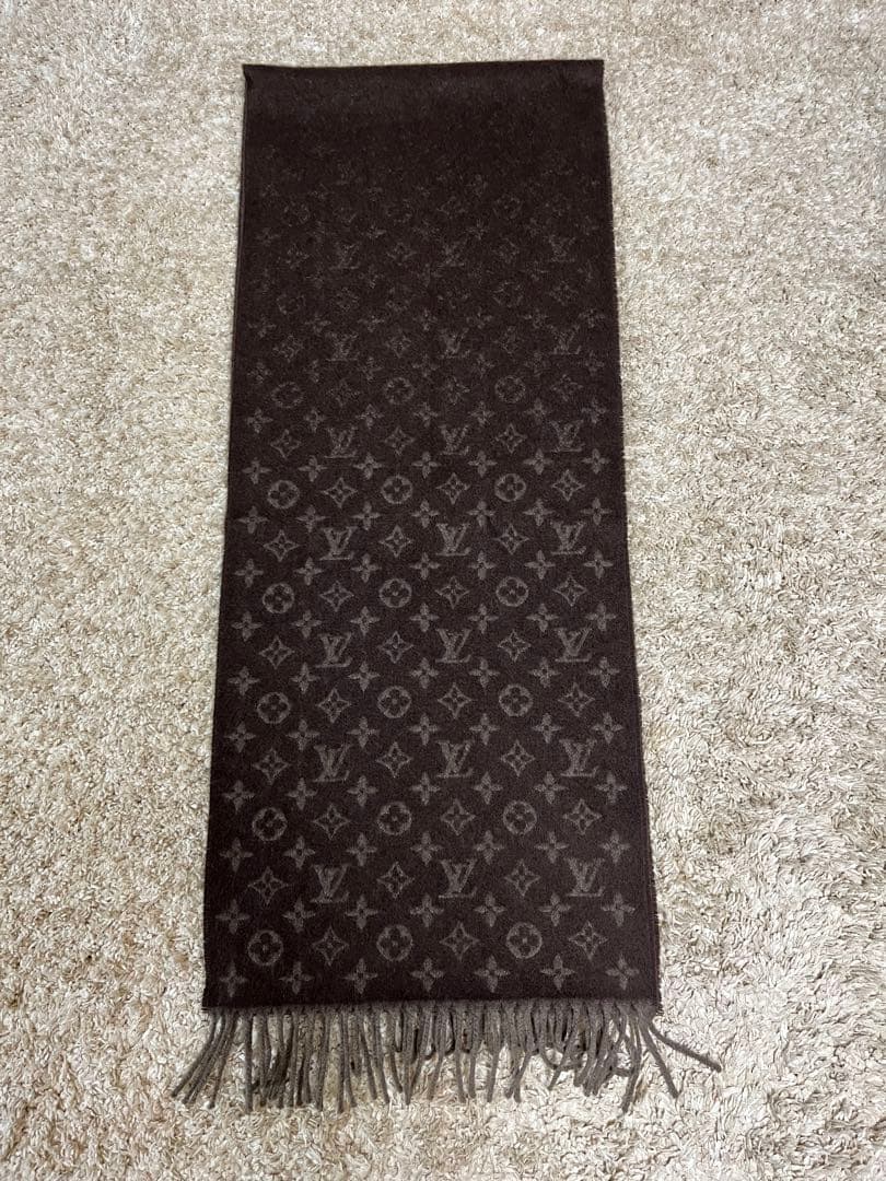 Louis Vuitton ダークブラウン マフラー