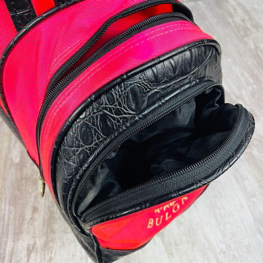 【希少品】BVLGARI ブルガリ キャディバッグ 型押し ロゴ刺繍 ピンク