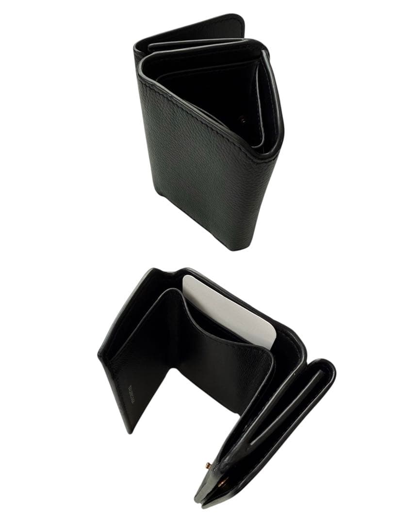 極美品✨ BALENCIAGAバレンシアガ三つ折り財布593813黒ブラック