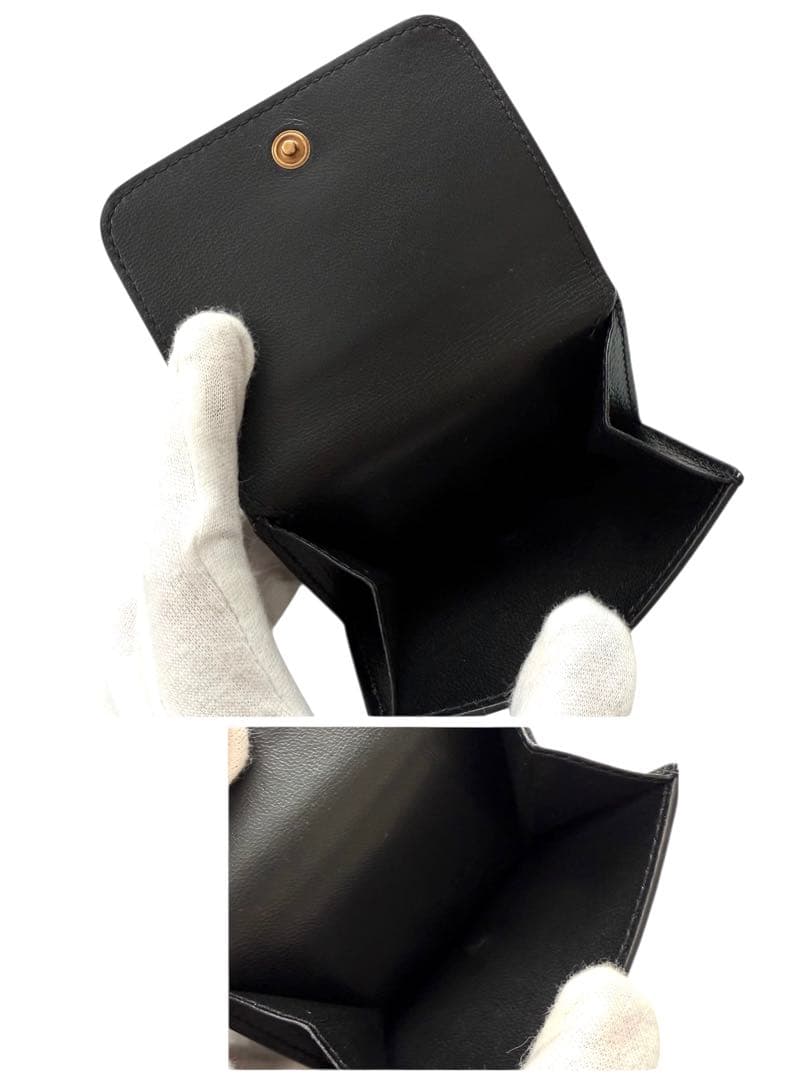極美品✨ BALENCIAGAバレンシアガ三つ折り財布593813黒ブラック