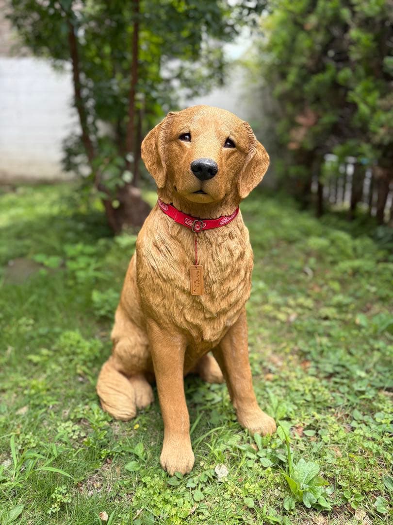 ゴールデンレトリバー 置物 ベージュ