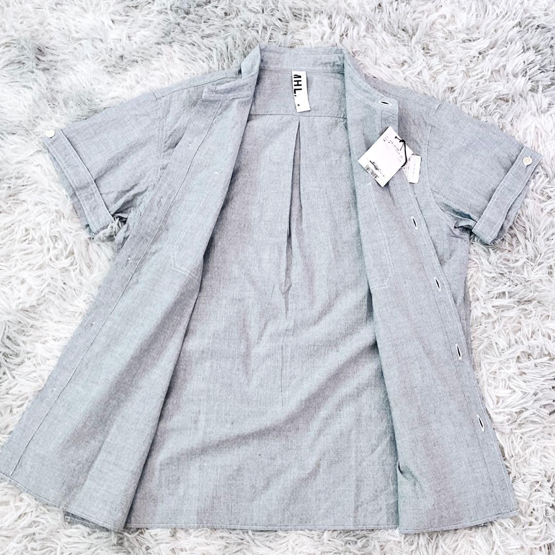 ☆新品未使用品☆マーガレットハウエルMHL半袖シャツ　グレー　Ｍ　コットン100