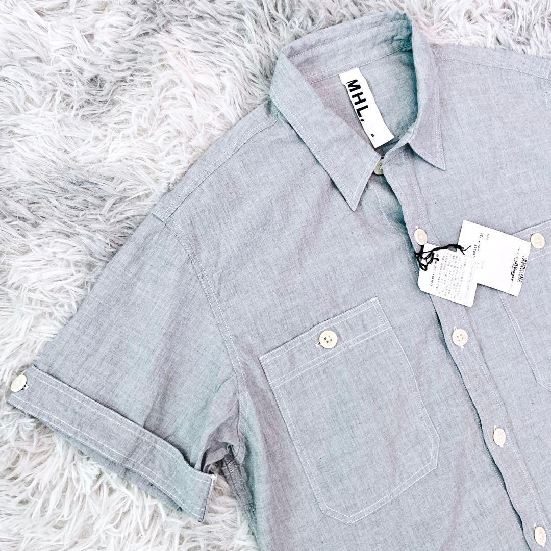 ☆新品未使用品☆マーガレットハウエルMHL半袖シャツ　グレー　Ｍ　コットン100