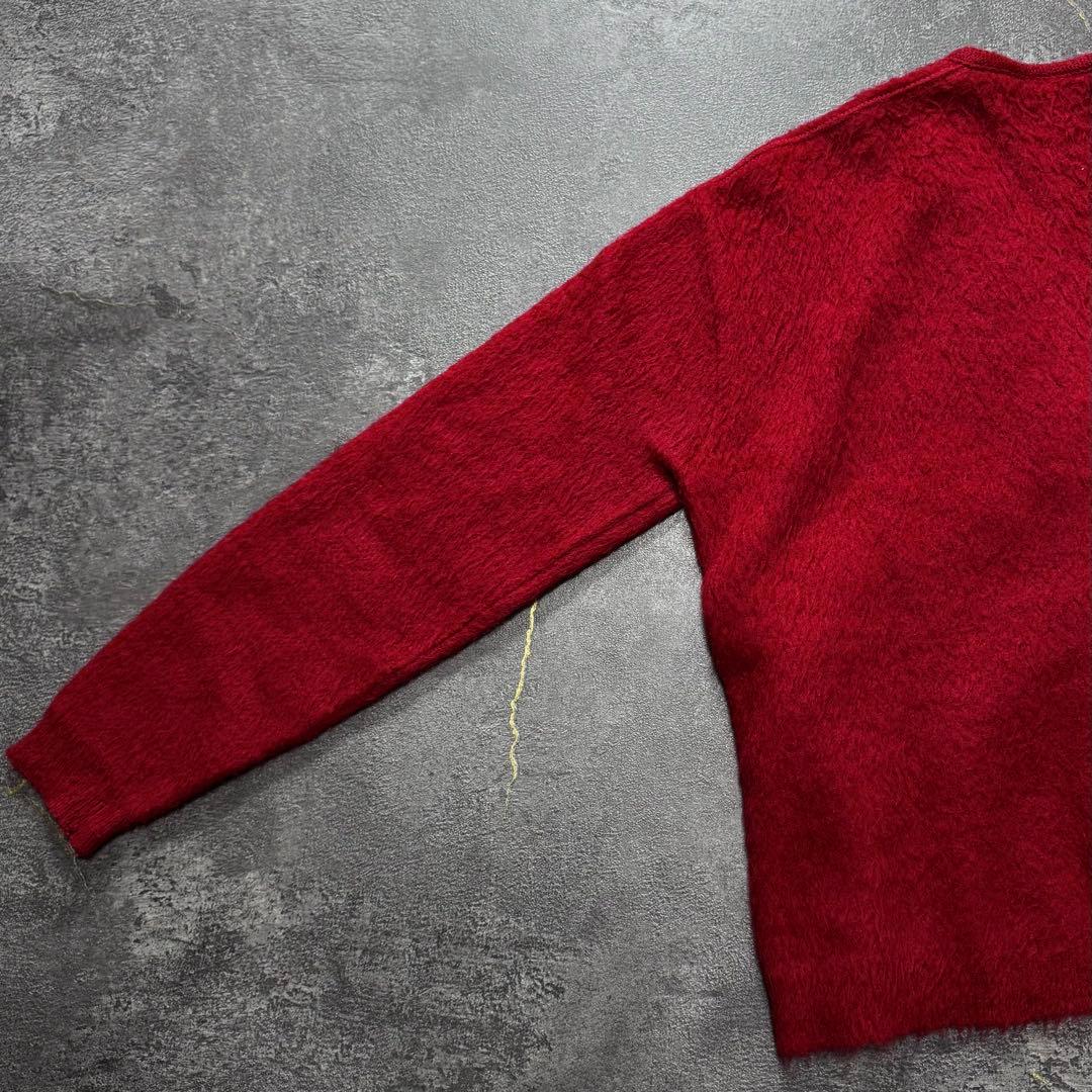 60sビンテージモヘアカーディガンXLバーガンディワインレッドシアーズsears