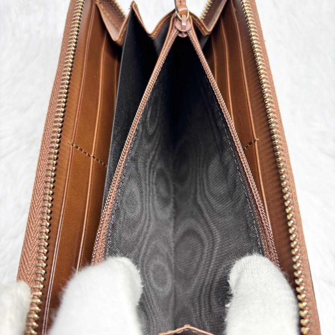 ✨訳あり美品✨ グッチ GGスプリーム ラウンドジップ 長財布 PVC ブラウン