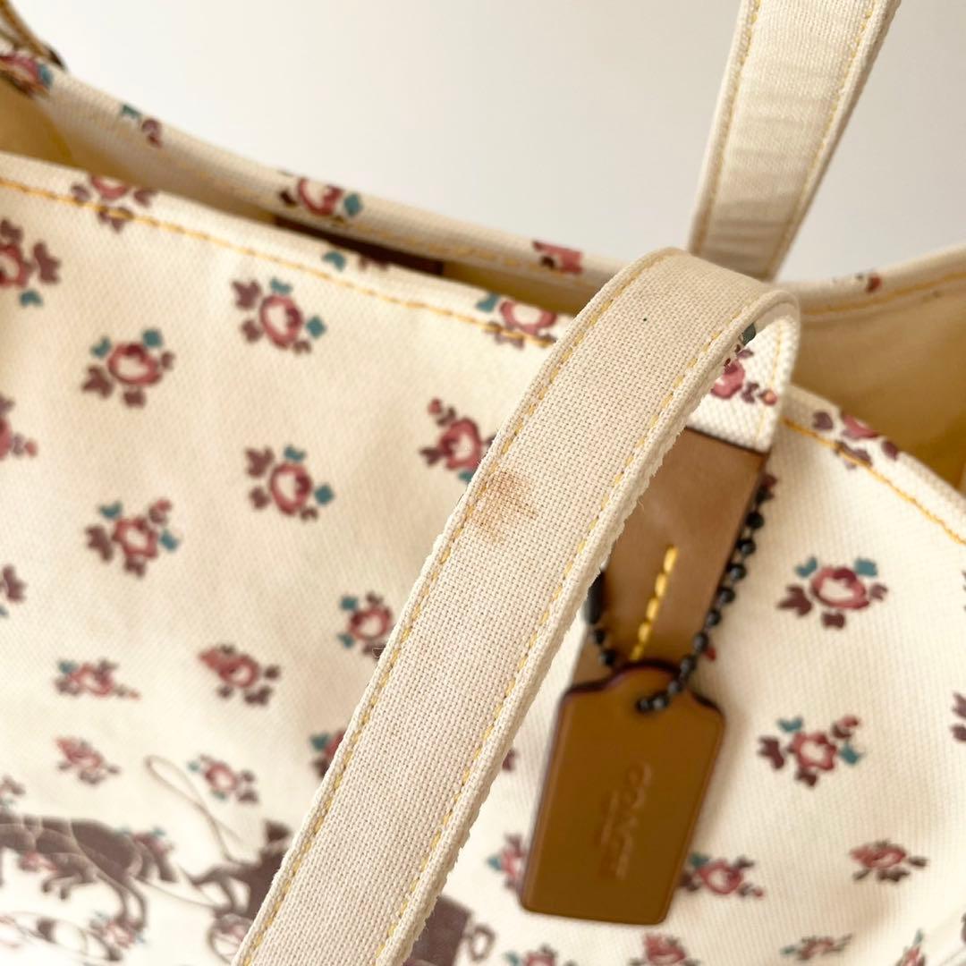 【極美品】COACH トートバッグ 花柄 ホース アンド キャリッジ 馬車 A4