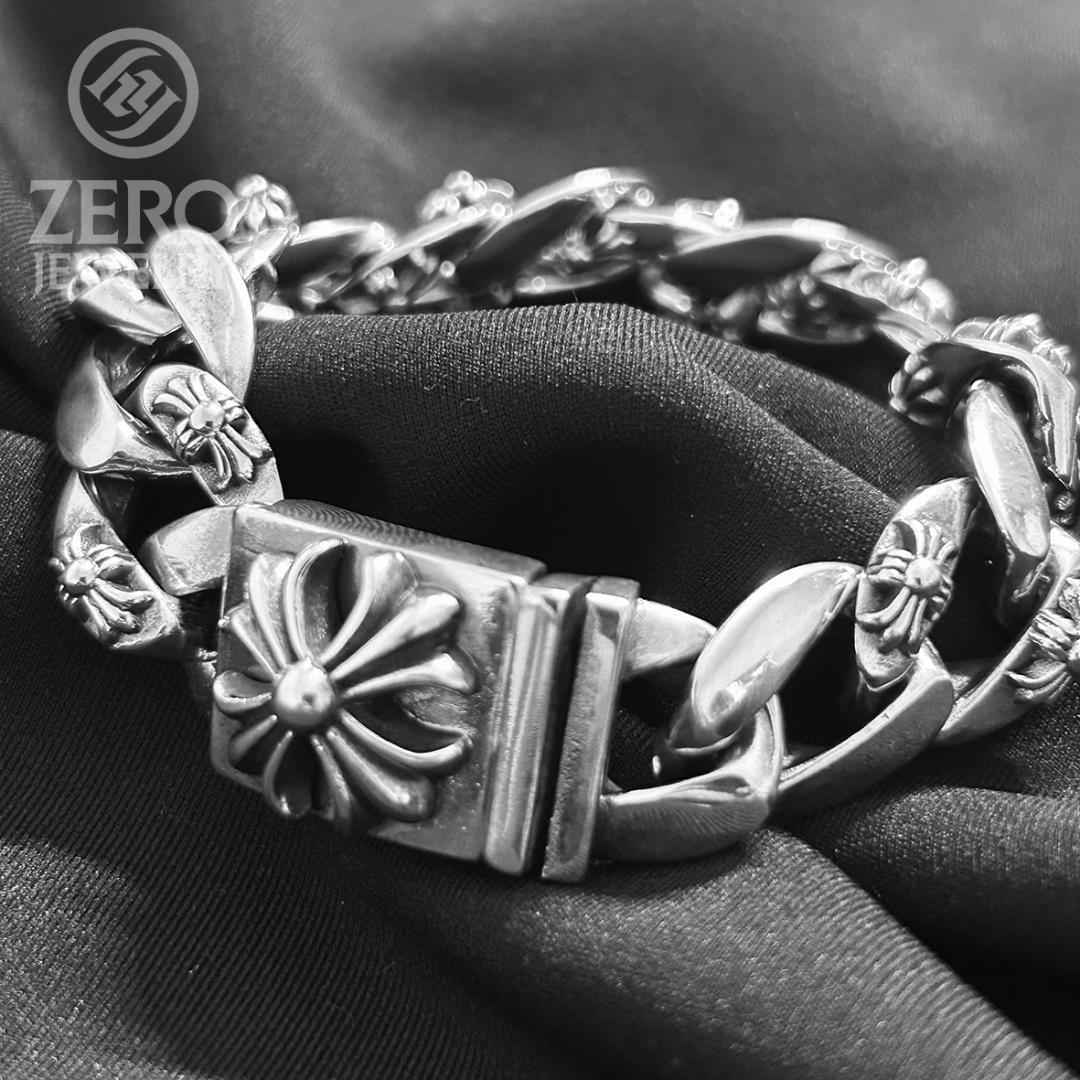 【★即日発送★925刻印】12リンク クロスボックス ブレスレット