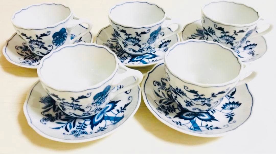 ブルーダニューブ ティーカップ&ソーサー 5客セット 初期刻印