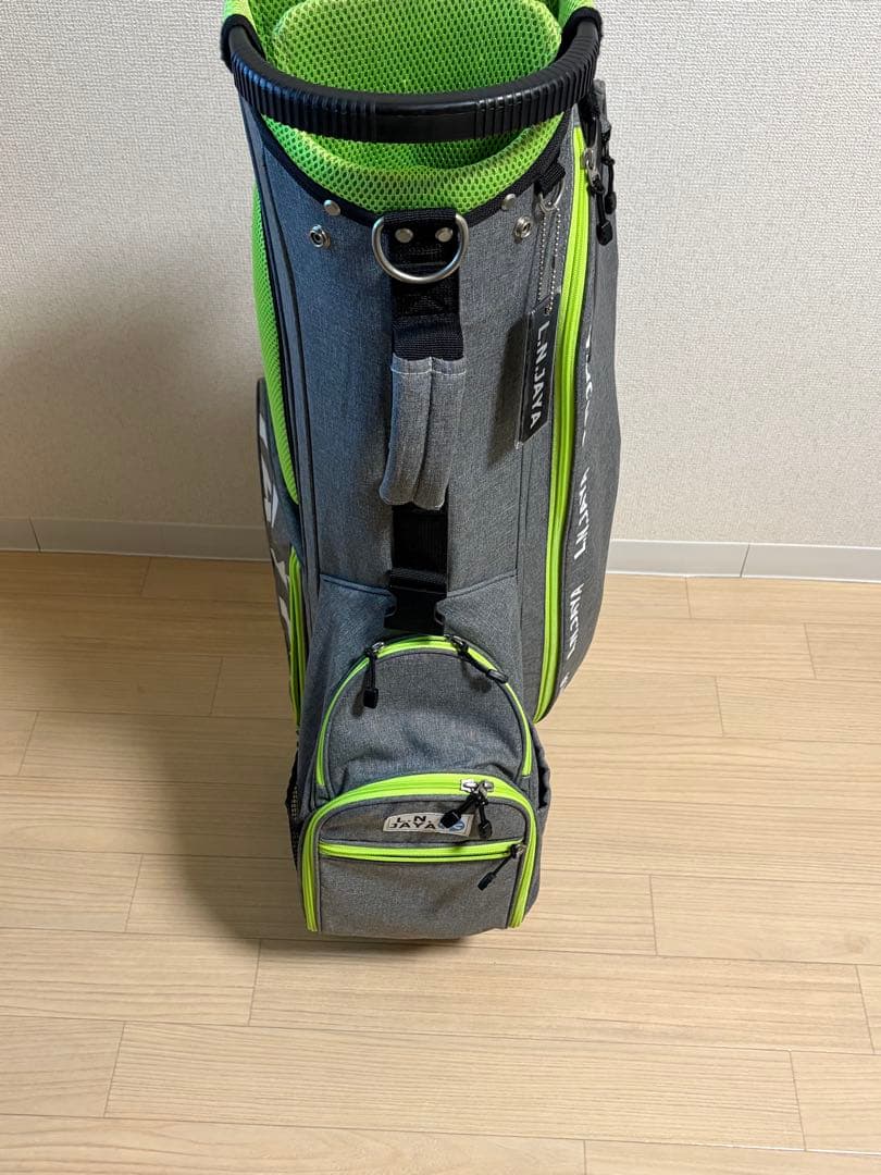 LNJAYA グレー/グリーン キャディバッグ　スタンド
