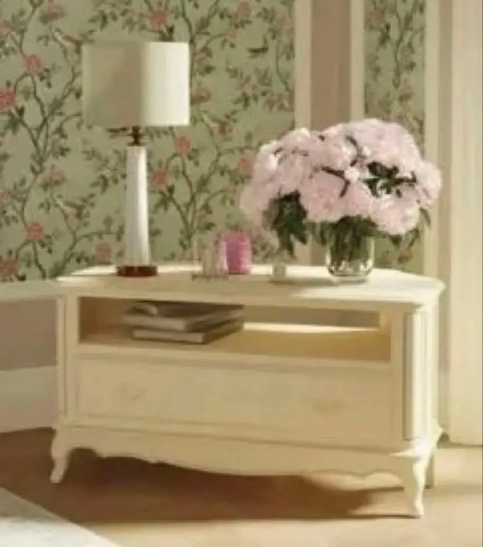 ローラアシュレイ Provençale コーナーTVテーブル 1引き出し付き