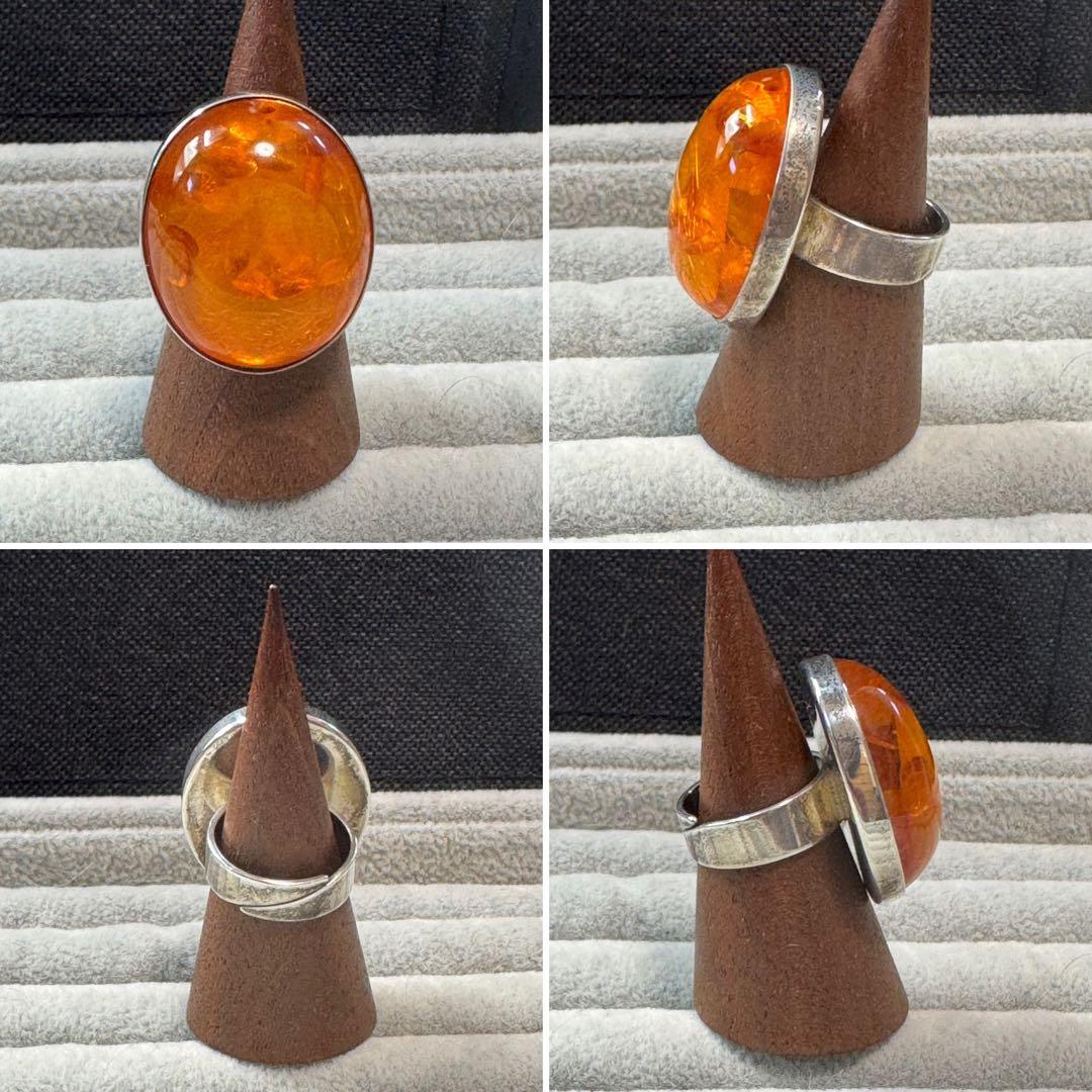 専用　ヴィンテージ 、デンマーク エリック　ニールセンフロム 琥珀 リング