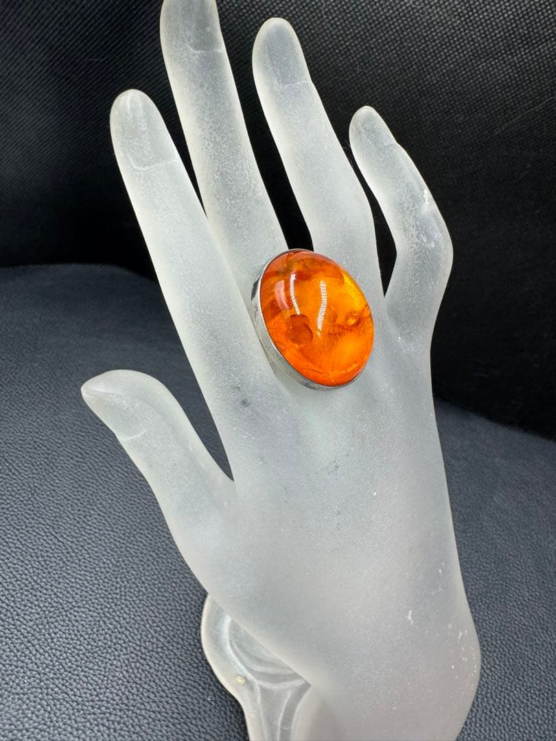 専用　ヴィンテージ 、デンマーク エリック　ニールセンフロム 琥珀 リング