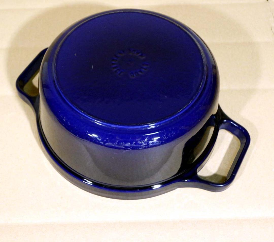 ■STAUB ストウブ■ピコ・ココットラウンド■グランブルー 22cm