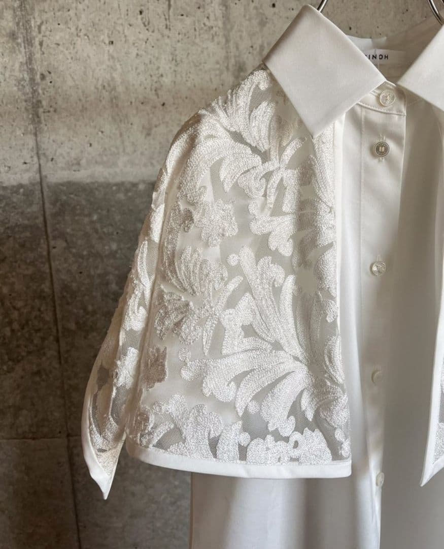 も*も様 新品タグ付 CINOH SUPIMA ハーフスリーブケープシャツ