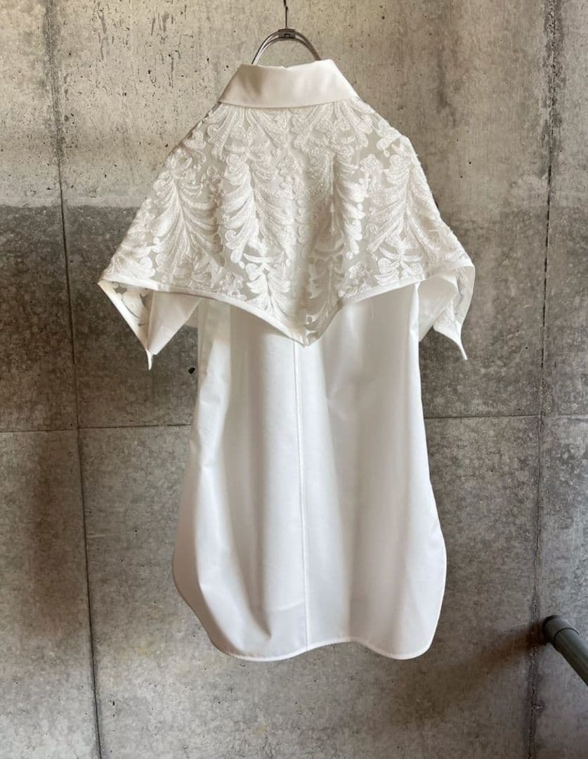 も*も様 新品タグ付 CINOH SUPIMA ハーフスリーブケープシャツ