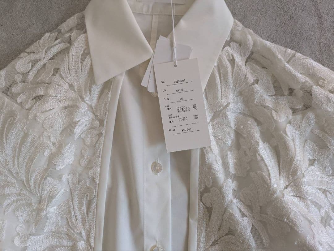 も*も様 新品タグ付 CINOH SUPIMA ハーフスリーブケープシャツ