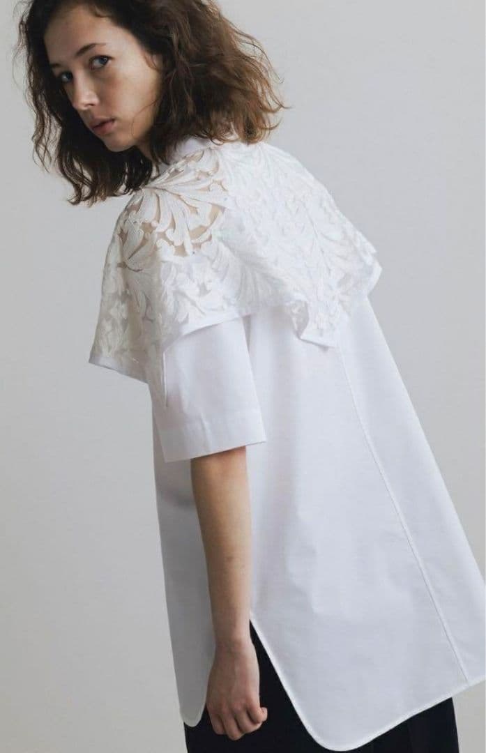 も*も様 新品タグ付 CINOH SUPIMA ハーフスリーブケープシャツ