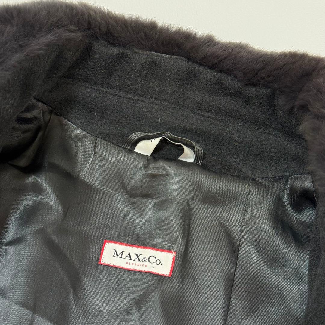 マックスマーラ ファー襟付き ウールカシミヤ ロングコート XL イタリア製