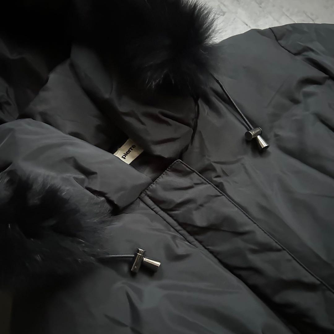 極美品 ピエールカルダン フォックスファー ダウンコート Aライン ベルト 黒