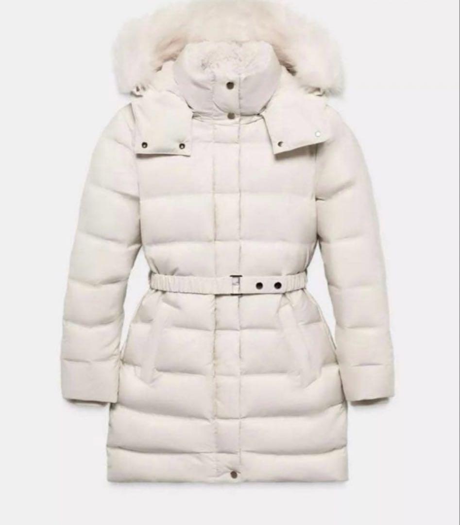 ZARAザラ WIND PROTECTION セミロング丈フードダウンジャケット