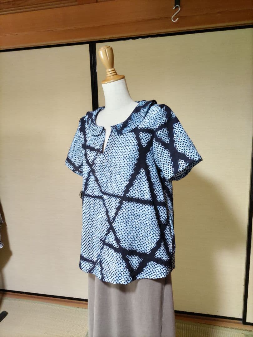 まみ　絞り浴衣からリメイク　涼しい半袖プルオーバー⑩⑤2枚組　エコ実