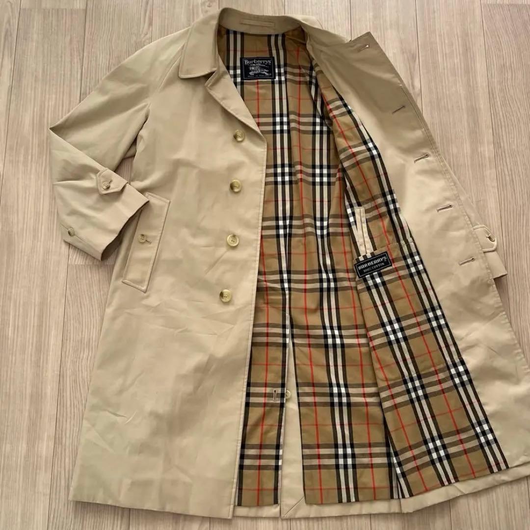 【英国製】Burberrys バーバリー ステンカラーコート ノバチェック 総柄