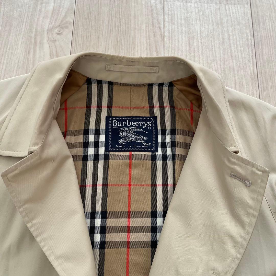 【英国製】Burberrys バーバリー ステンカラーコート ノバチェック 総柄