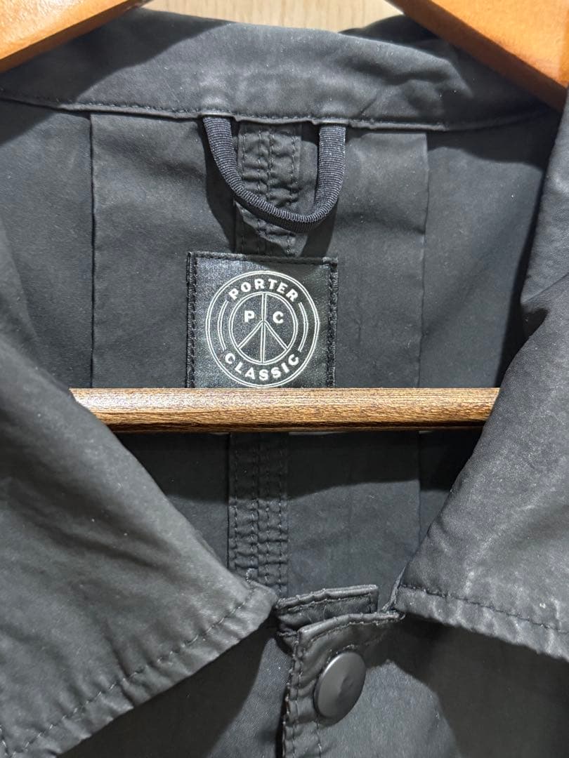 PORTER CLASSIC ステンカラーコート ブラック 人気サイズ 3‼️