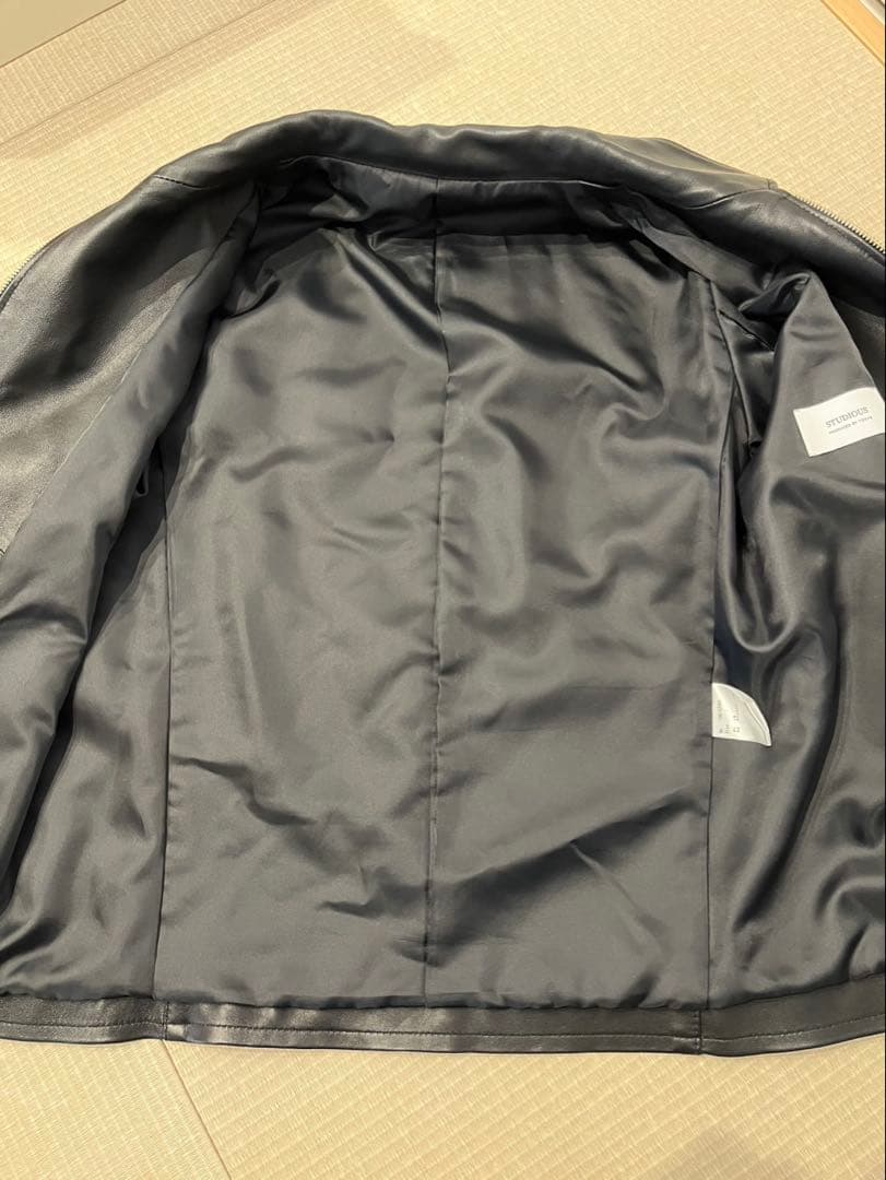 STUDIOUS レザージャケット　羊革 サイズ3 ブラック
