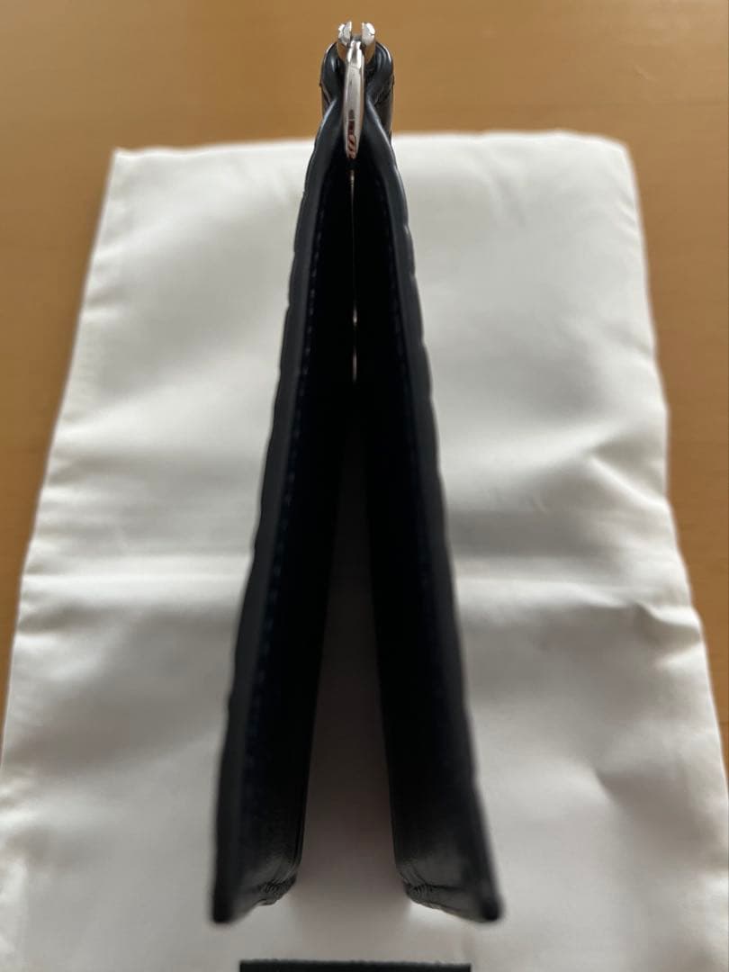 レザー マネークリップ　ネイビー　GG マイクロシマ　GUCCI