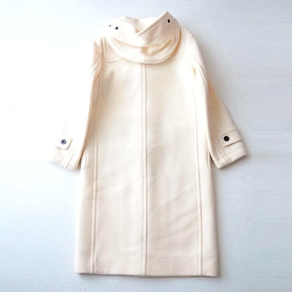 美品 MACPHEE トゥモローランド ウール ロングダッフルコート オフ白