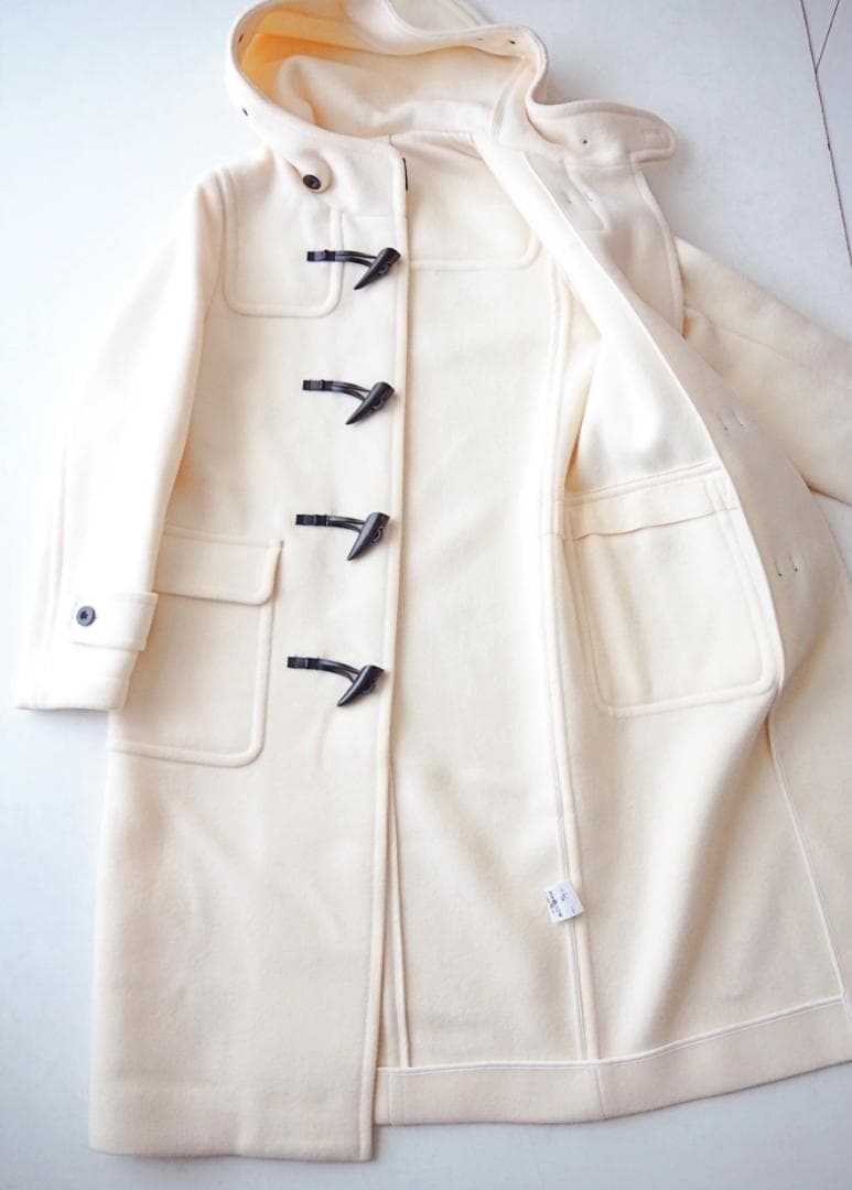 美品 MACPHEE トゥモローランド ウール ロングダッフルコート オフ白