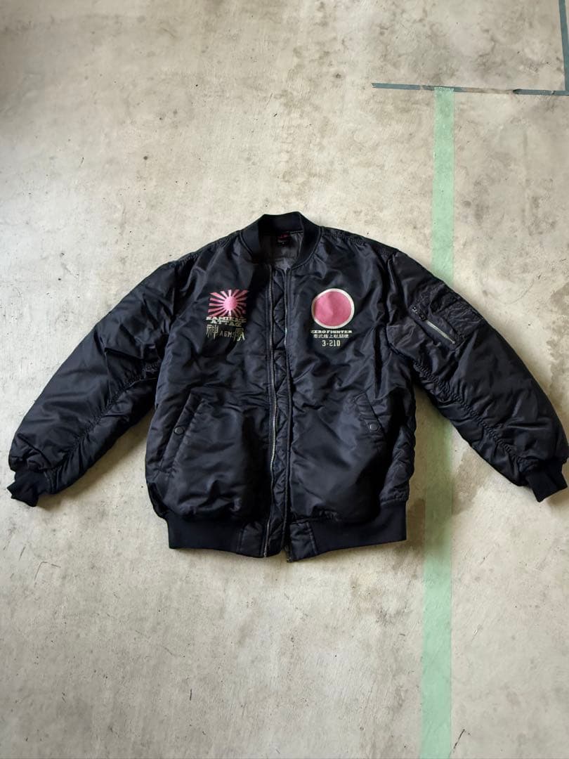 和柄ミリタリーＭＡ-１ジャケット「零戦」-ZEROFIGHTER-