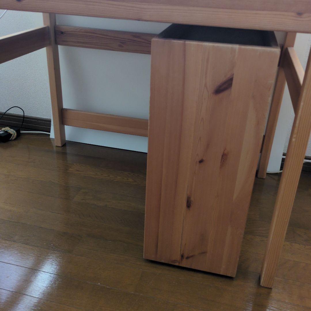 【たのメル便送料込】無印良品 パイン材デスク デスクワゴンセット 学習机
