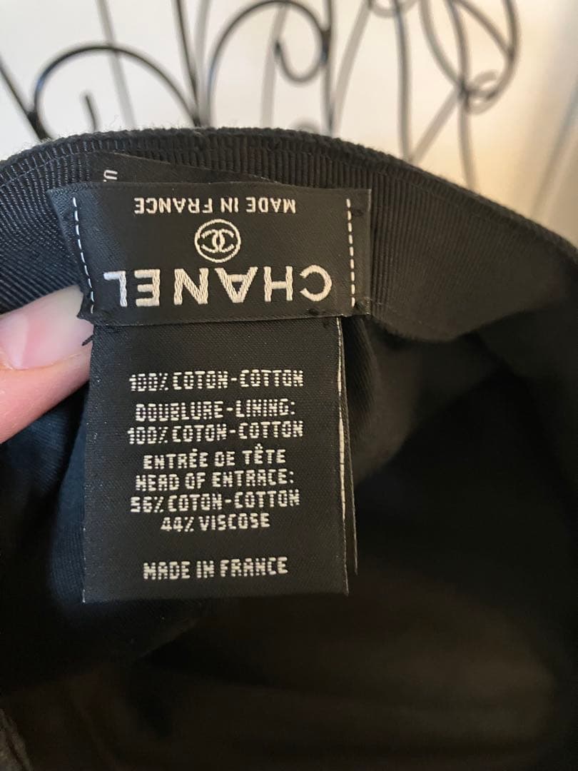 CHANEL 黒 キャップ 100%コットン