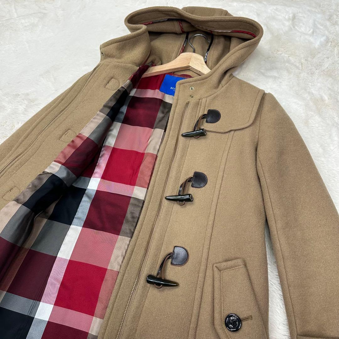 ✨美品✨ブルーレーベルクレストブリッジ ダッフルコート 赤チェック ベージュ M