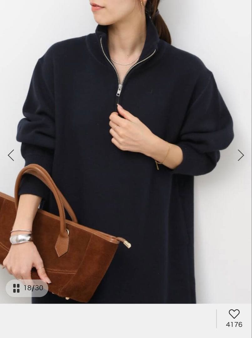 ジャーナルスタンダード　[WEB限定]スウェットライクハーフジップワンピース