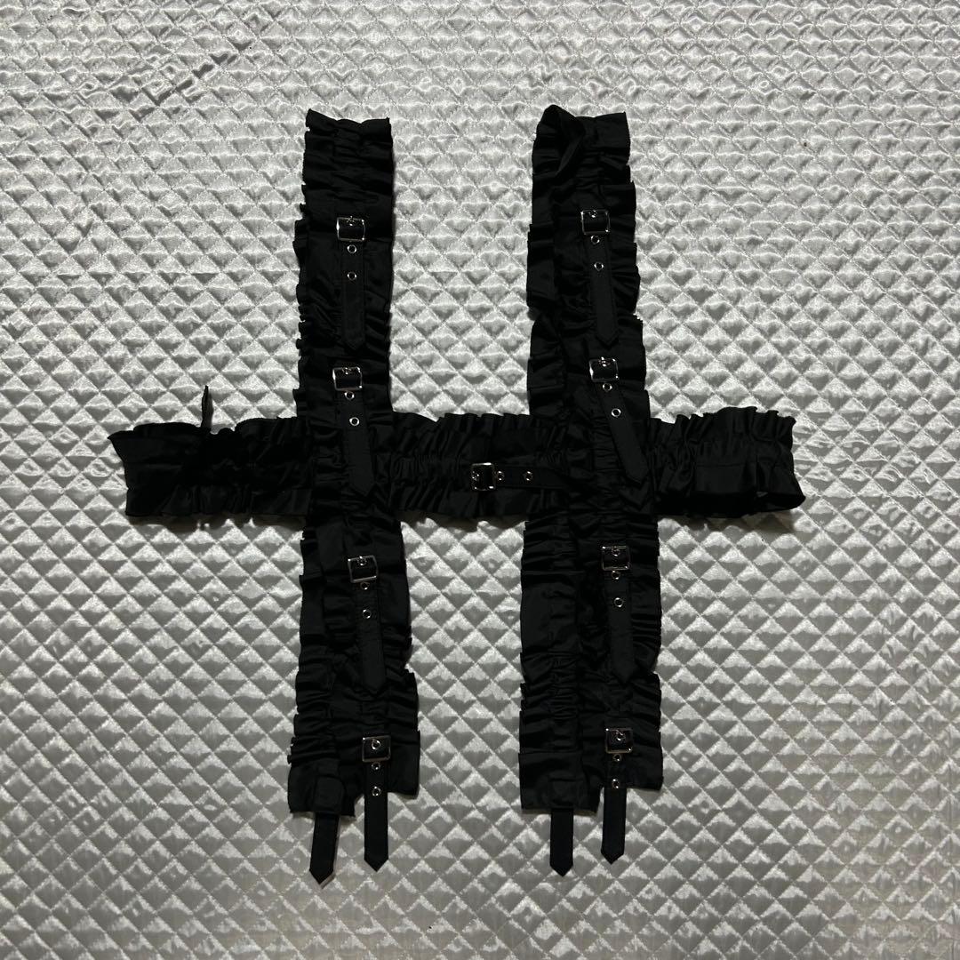 ふふふふ　AD2023 フリルベルトハーネス リボン 黒