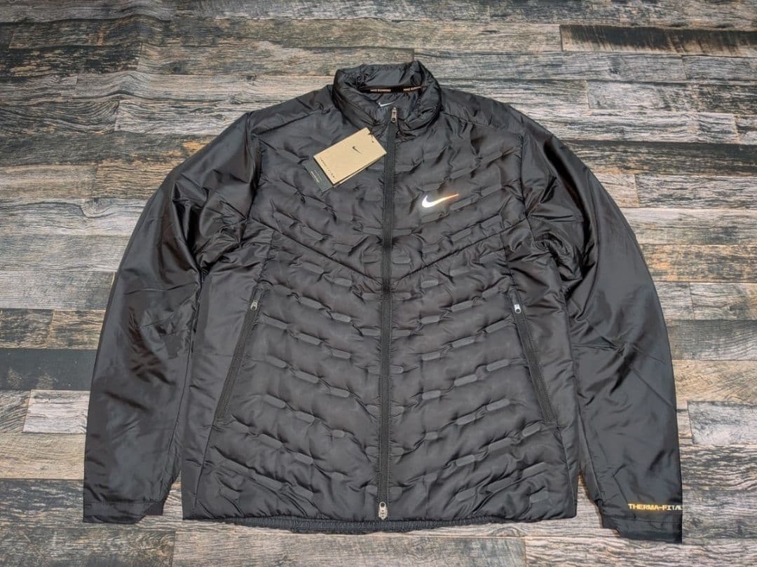 M ナイキ エアロロフト ランニング ダウンジャケット 定価4.1万 ゴルフ 黒
