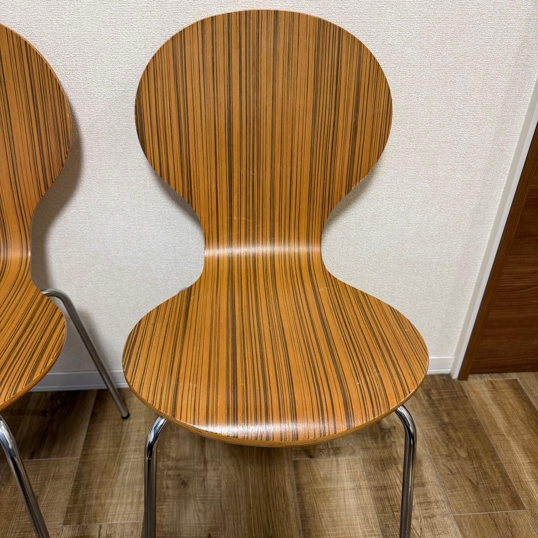 木製 スタッキングチェア 2脚セット