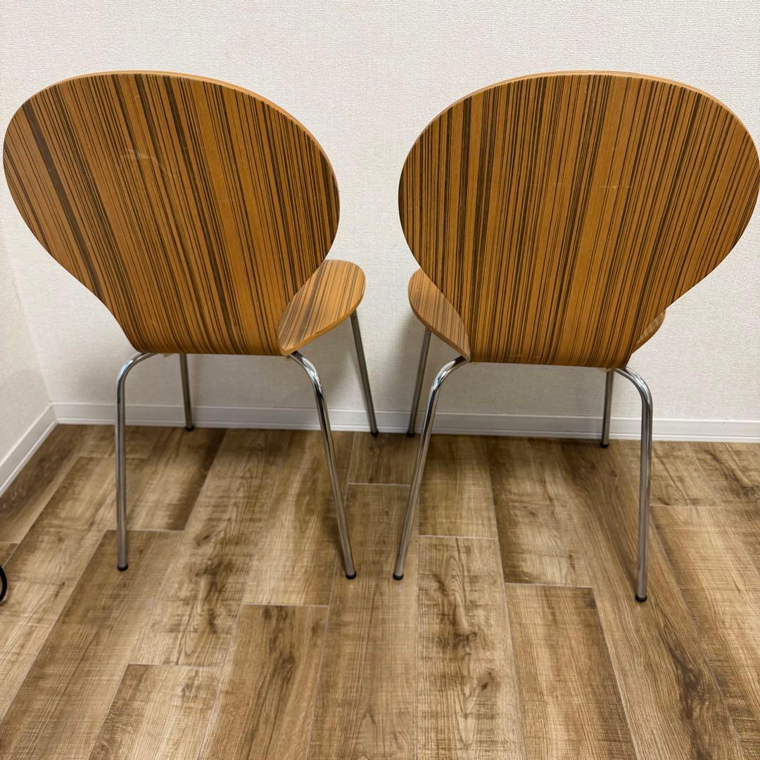 木製 スタッキングチェア 2脚セット