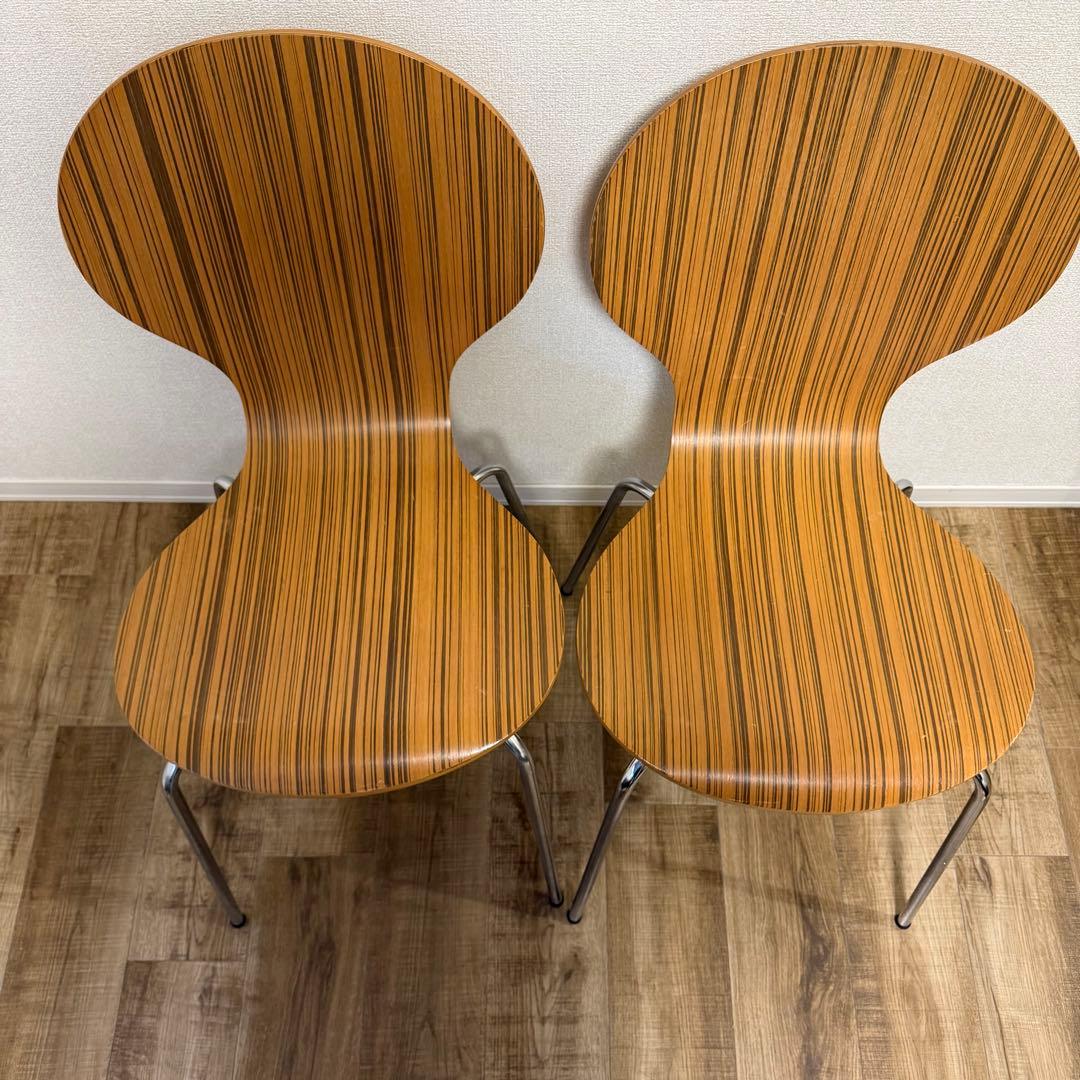 木製 スタッキングチェア 2脚セット