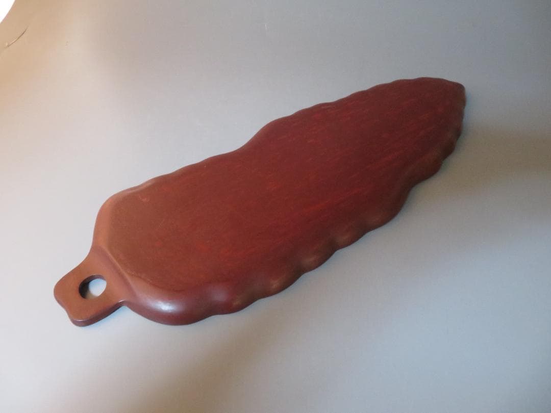 ◆400◆煎茶道具 煎盆 葉盆一文字 芭蕉葉盆(小) 花梨