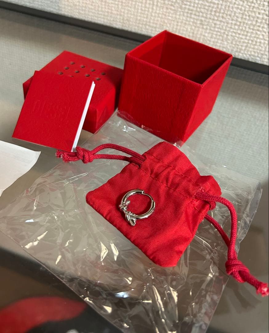 [希少] diesel シルバー フープピアス(片耳用) 新品正規品